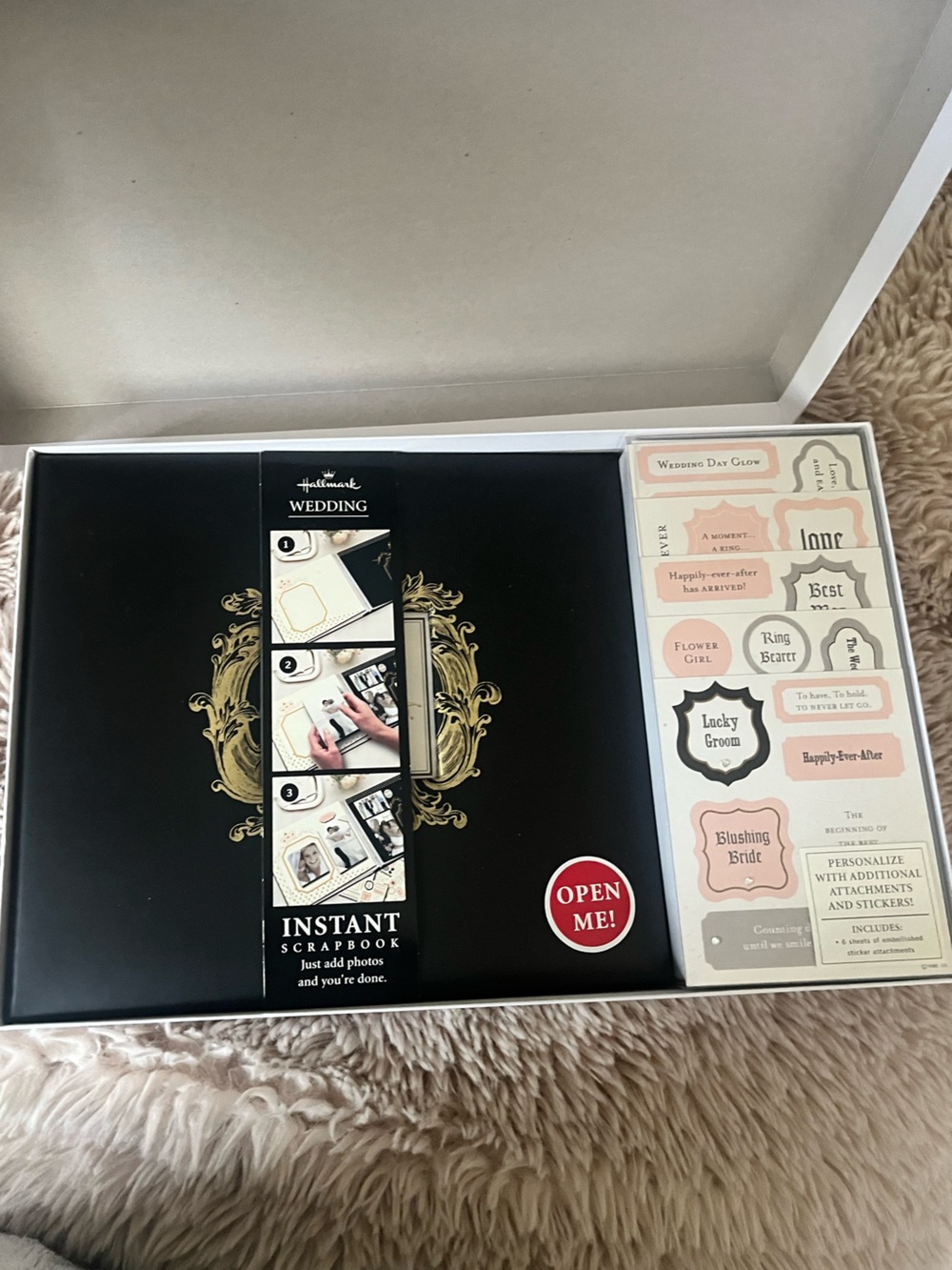 Hallmark Black & Gold Instant Wedding Scrapbook Kit with Blush Accents